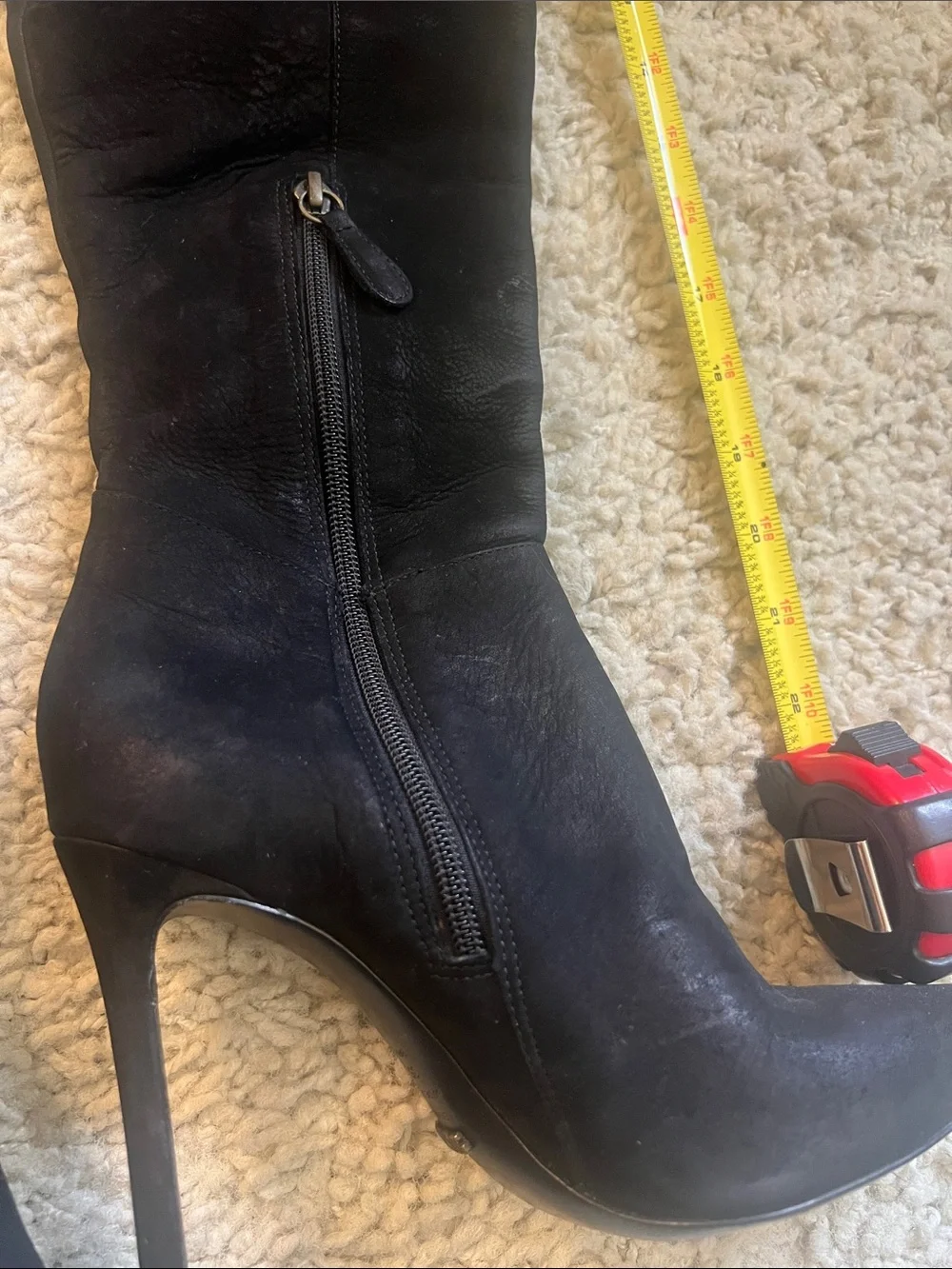 SCHUTZ Black Over-the-Knee Lace-Up Stiletto Boots